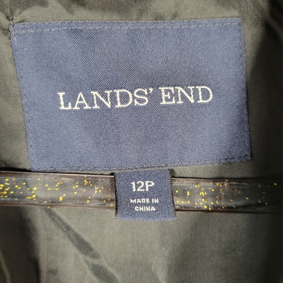 Lands' End Black Wool Blend Button Up Peacoat Jacket Women Size 12P - Picture 3 of 5